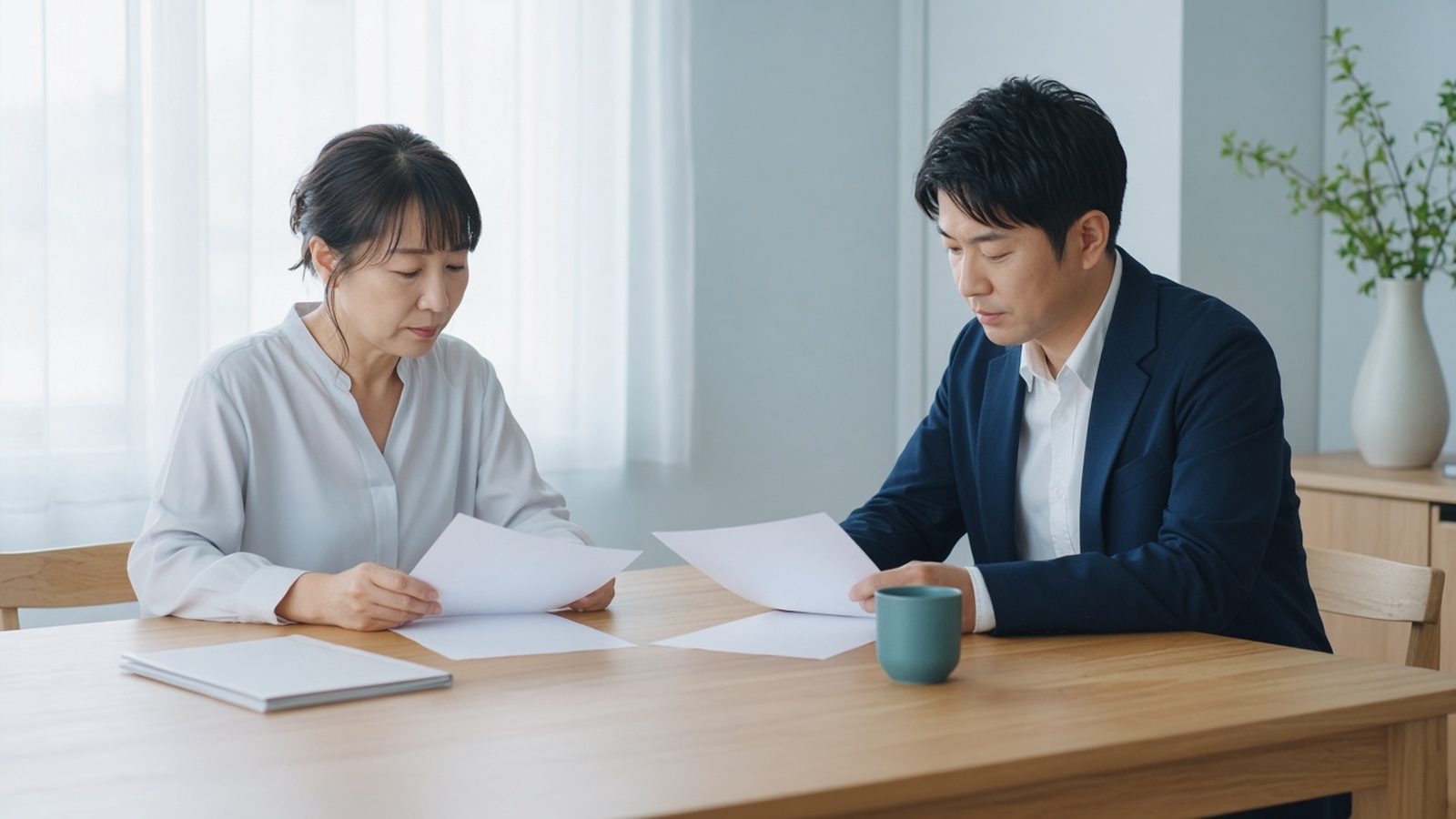 社労士と経営者が対面で相談している様子